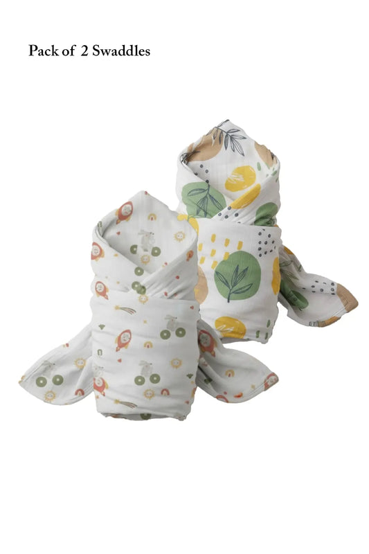 Swaddle (Space Bunnies & Garden Canvas)