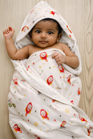 Space Bunnies Hooded Towel