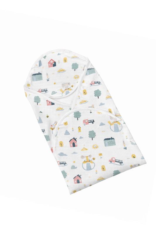 Tiny Town Hooded Towel