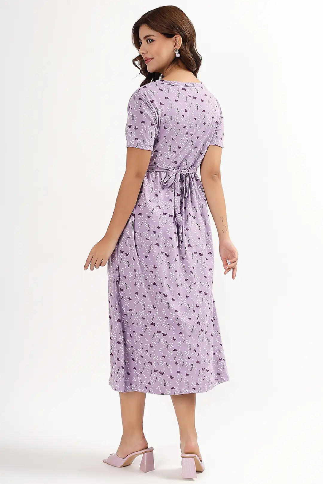 Lilac Flutter Zipless Feeding Gown