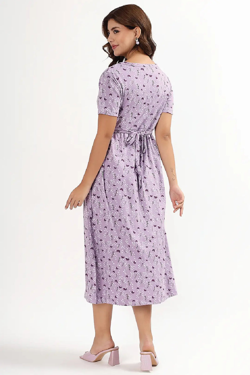Lilac Flutter Zipless Feeding Gown