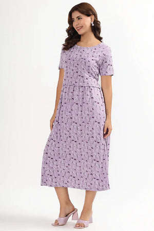 Lilac Flutter Zipless Feeding Gown