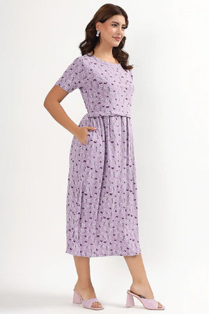 Lilac Flutter Zipless Feeding Gown