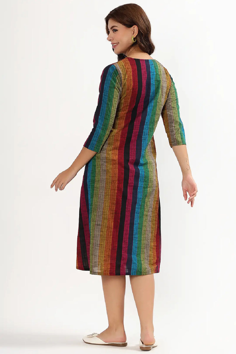 Rainbow Stripes Feeding Dress