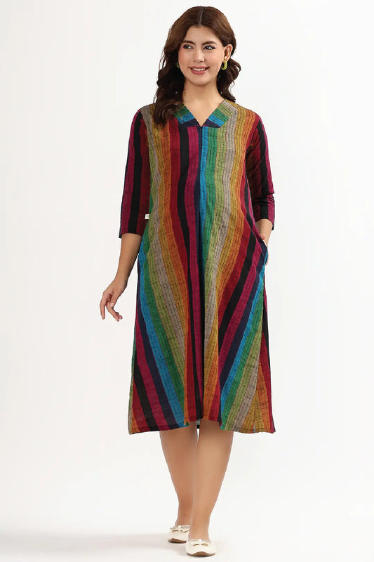 Rainbow Stripes Feeding Dress