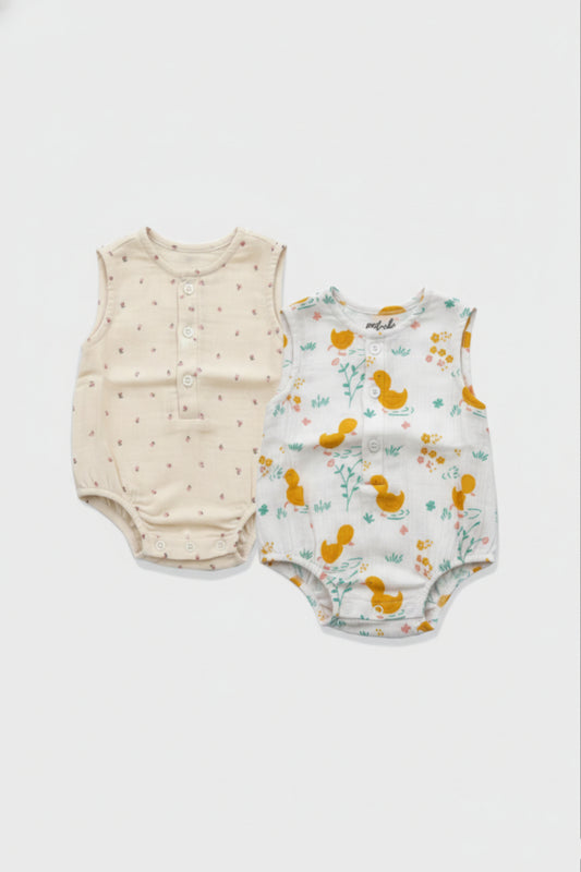 Muslin Romper(Filler Flowers & Garden Sprinkles)- Pack of 2