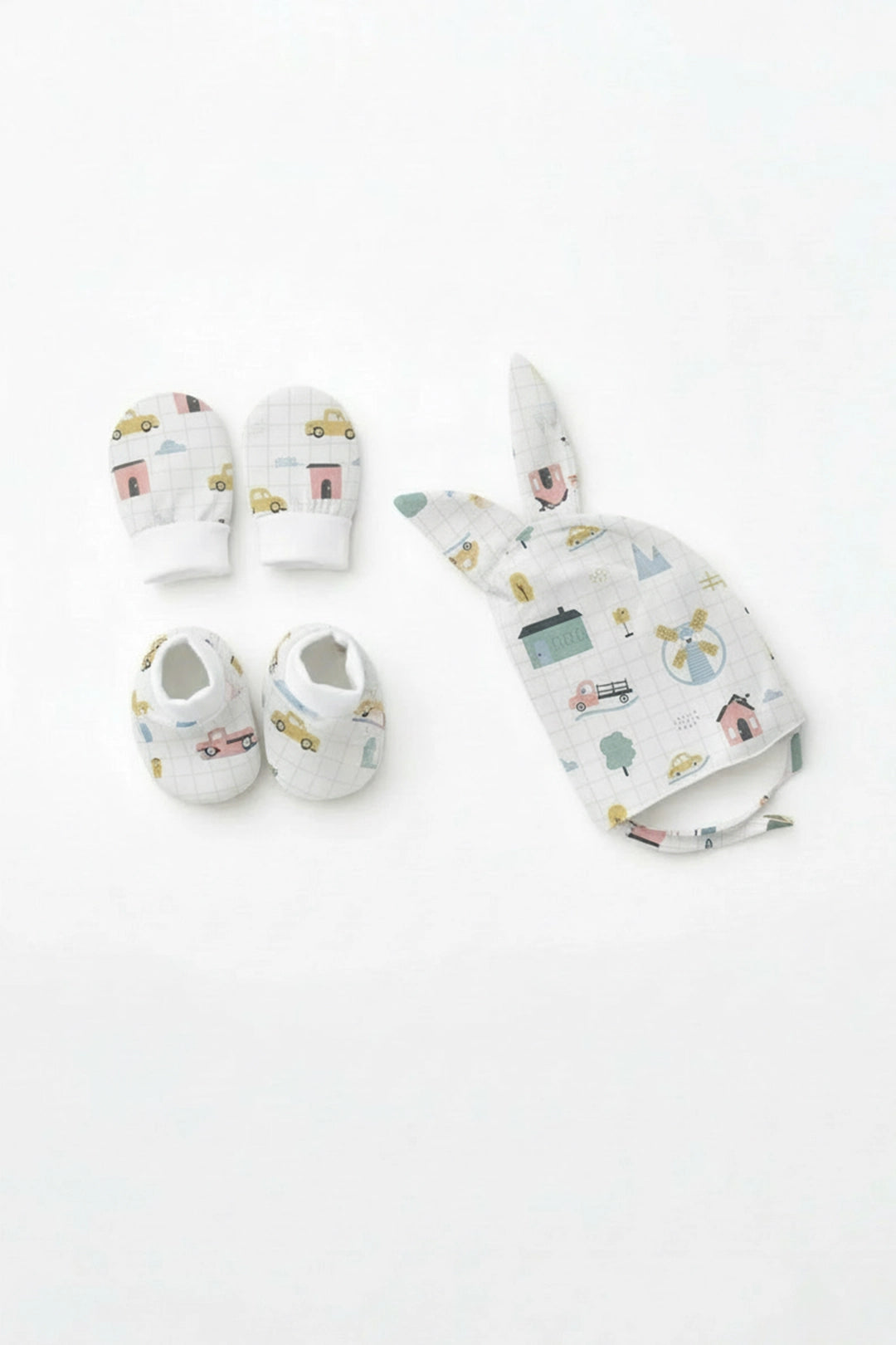 Cap Mittens and Booties