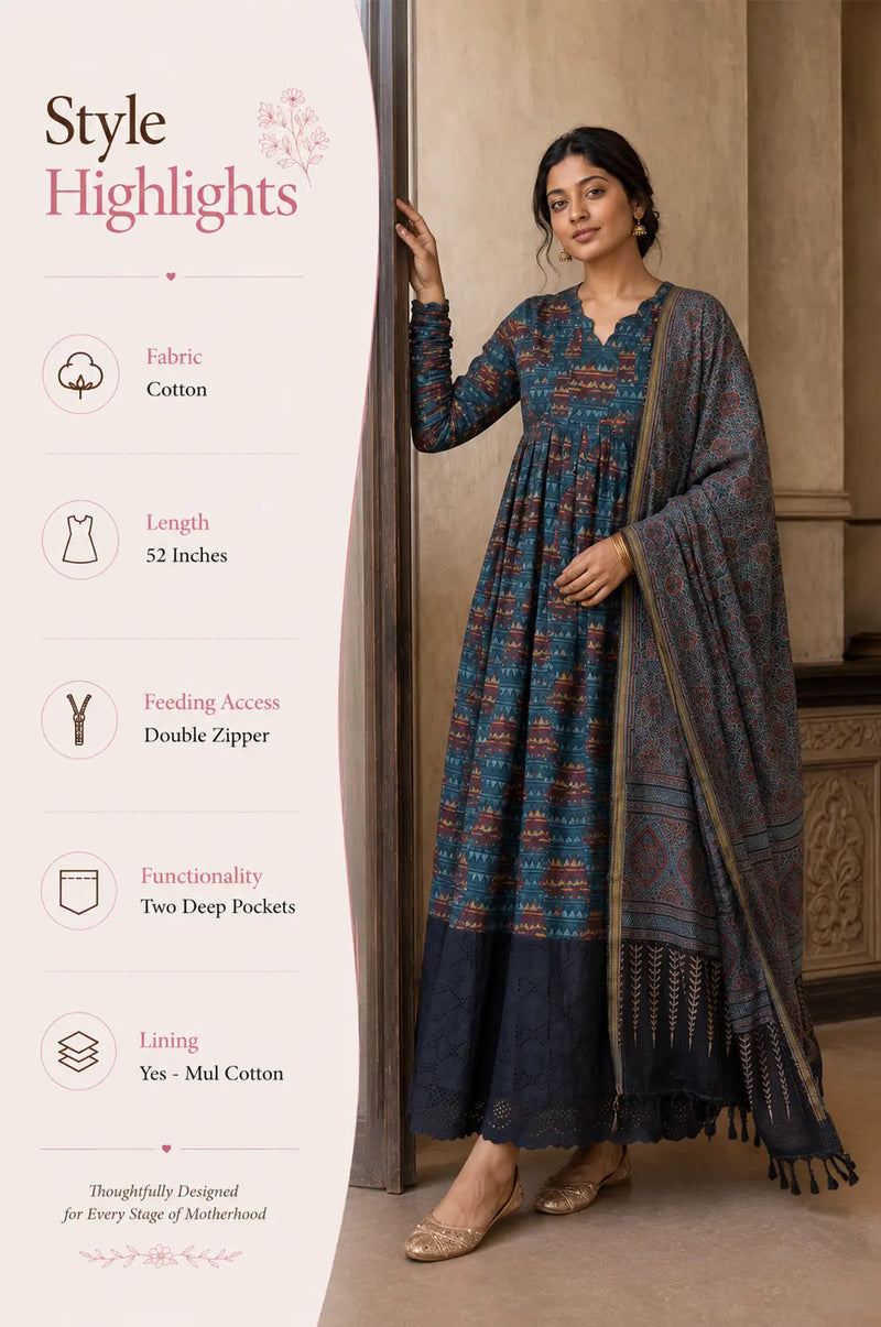 Aabha Heritage Maternity Anarkali