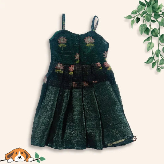 Green Strap Frock Adding Elegance to Little Ones