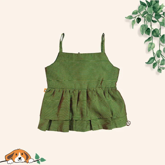 Green Tissue Top and Skirt For Little Girls