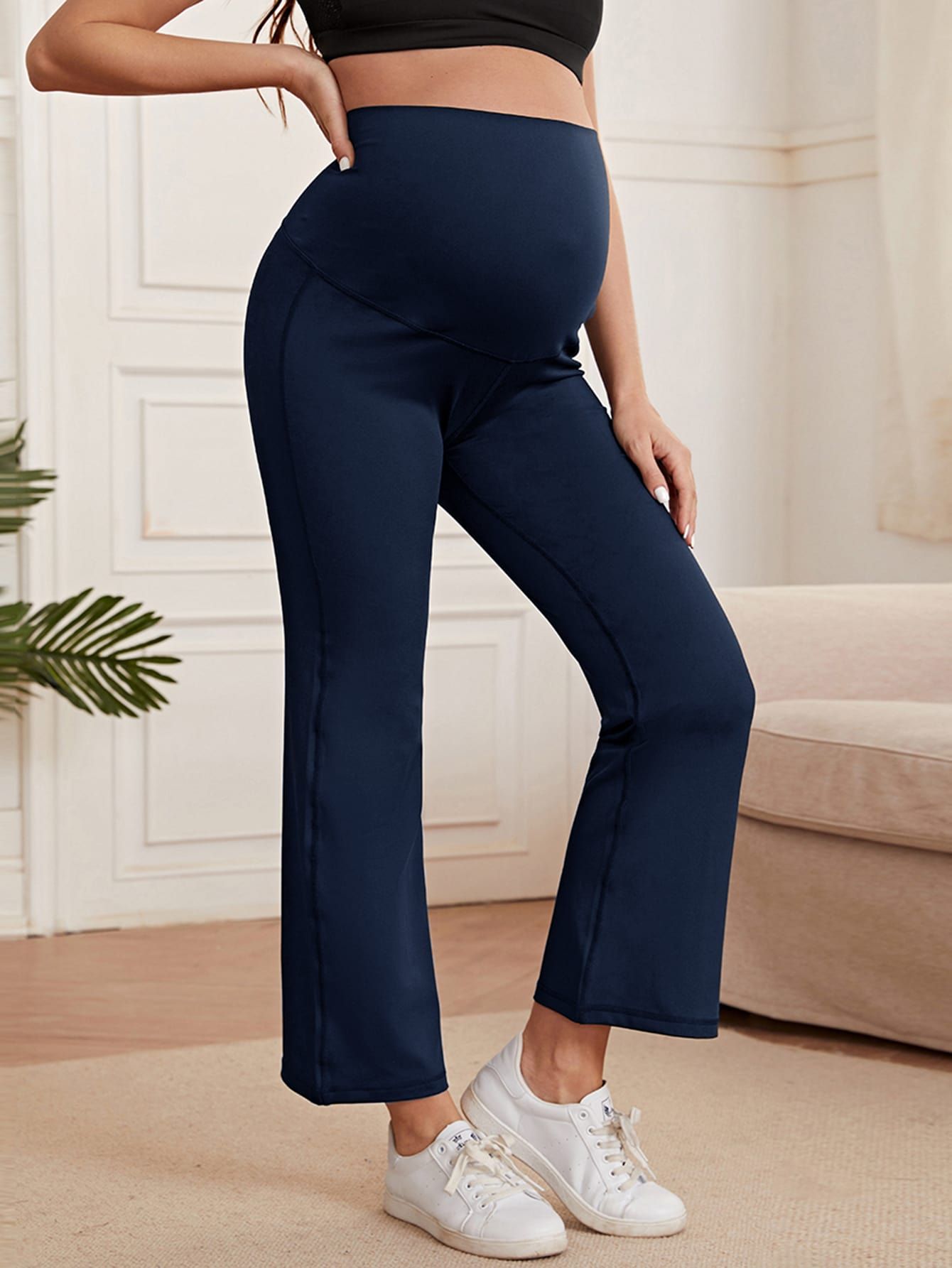 Maternity Bump Support Flare Pants - Comfort and Style for Mothers