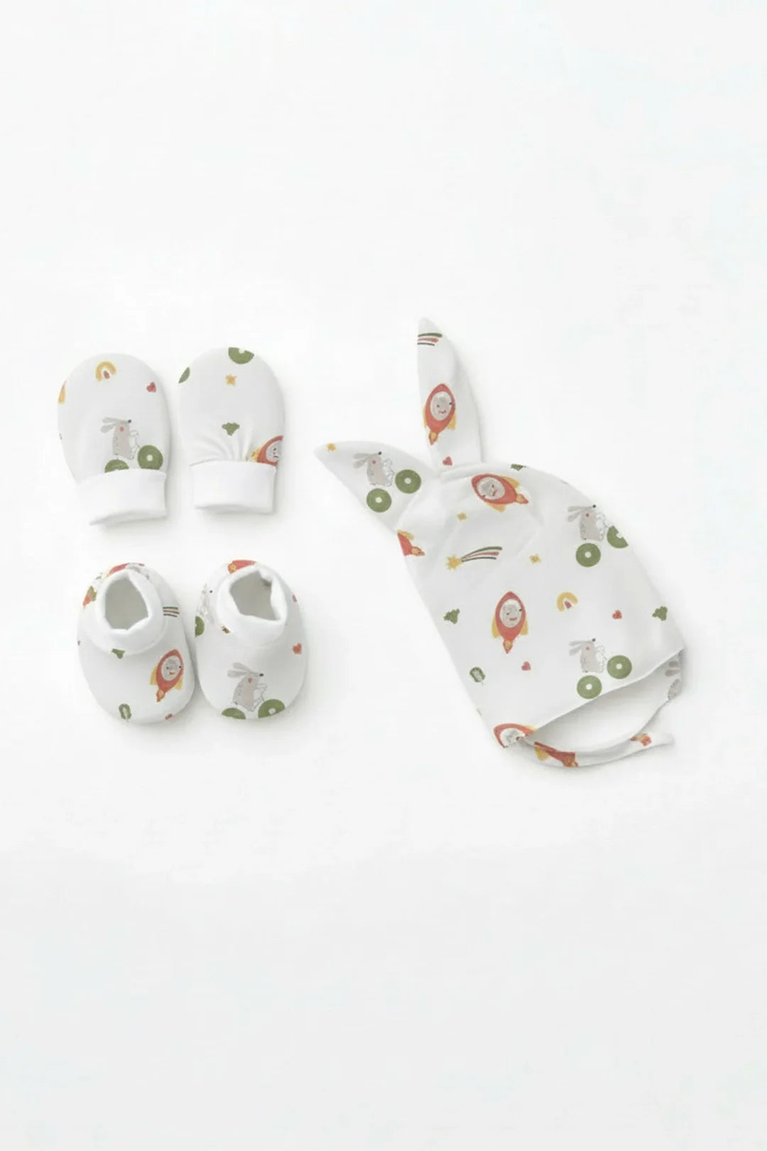 Cap Mittens and Booties