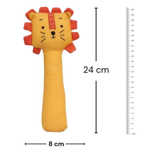 Lion Rattle Toy - 100% Cotton