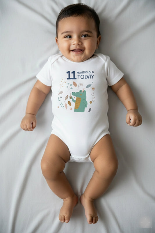11 month  Milestone Onesies