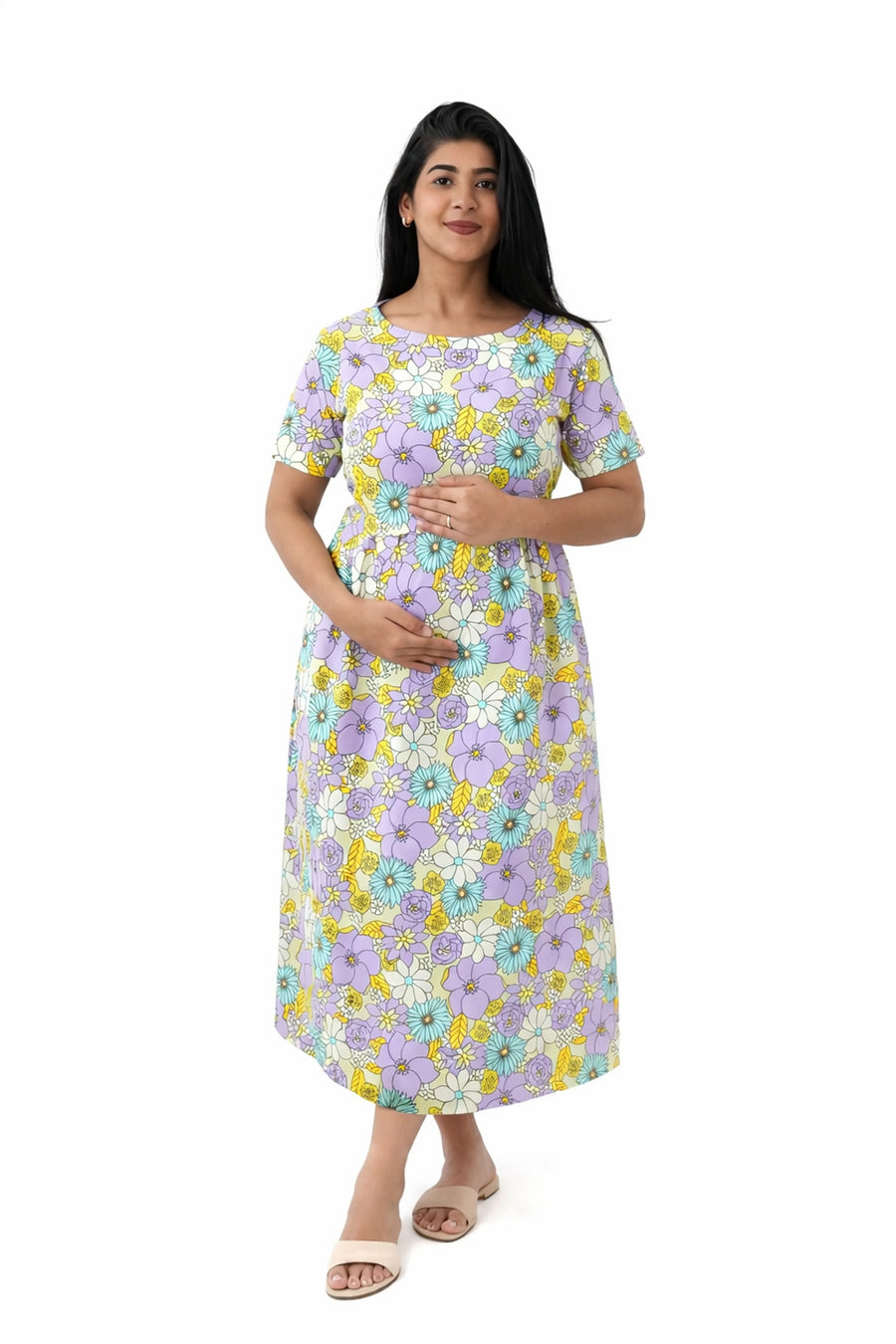 Lavender Meadow Zipless Feeding Gown