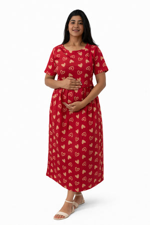 Ruby Hearts Zipless Feeding Gown