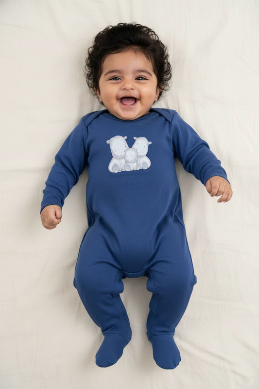 Happy Hippos Footed Romper