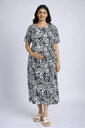 Shadow Leaf zipless Feeding Gown