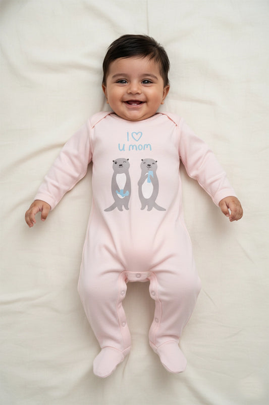 Team mommy Footed Romper