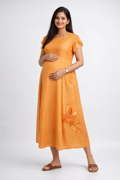 Apricot Muse Feeding Dress