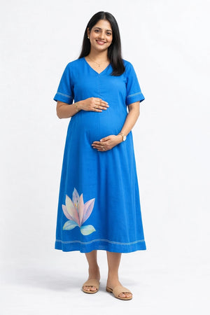 Luna Blue Floral Feeding dress