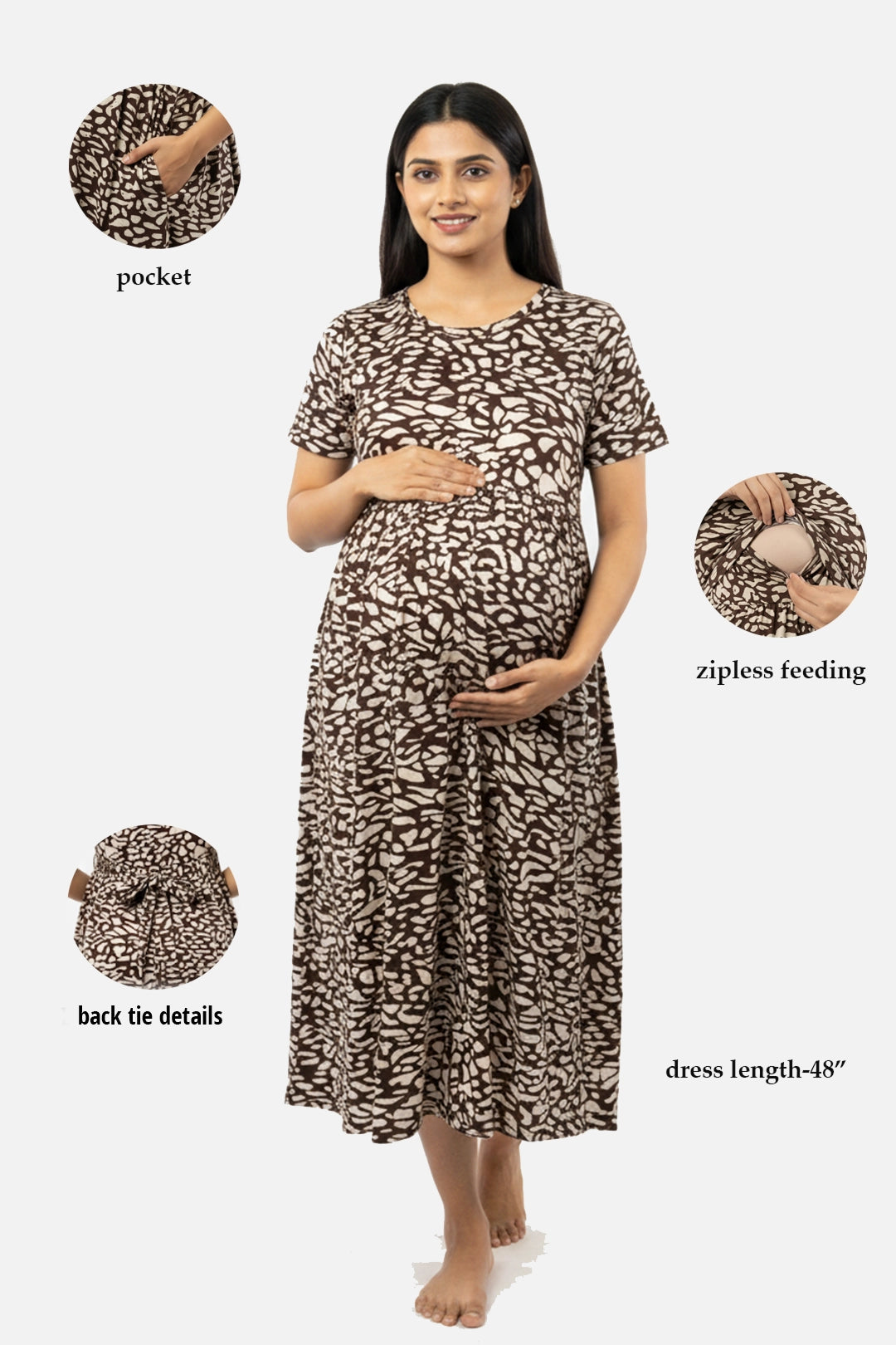 Safari Spot Zipless Feeding Gown