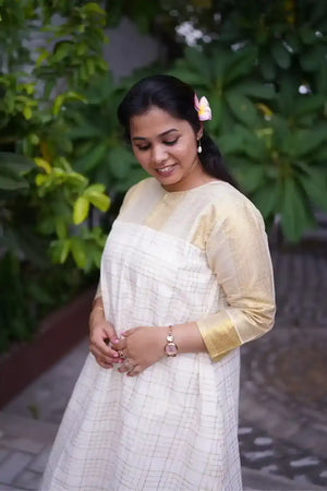 Aathira Checked Feeding Dress