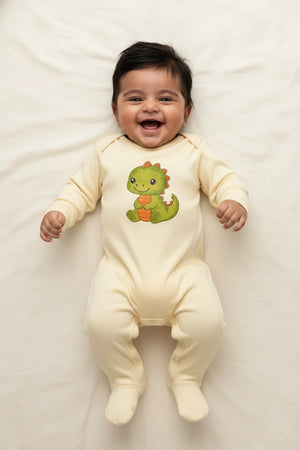 Baby Dino Footed Romper