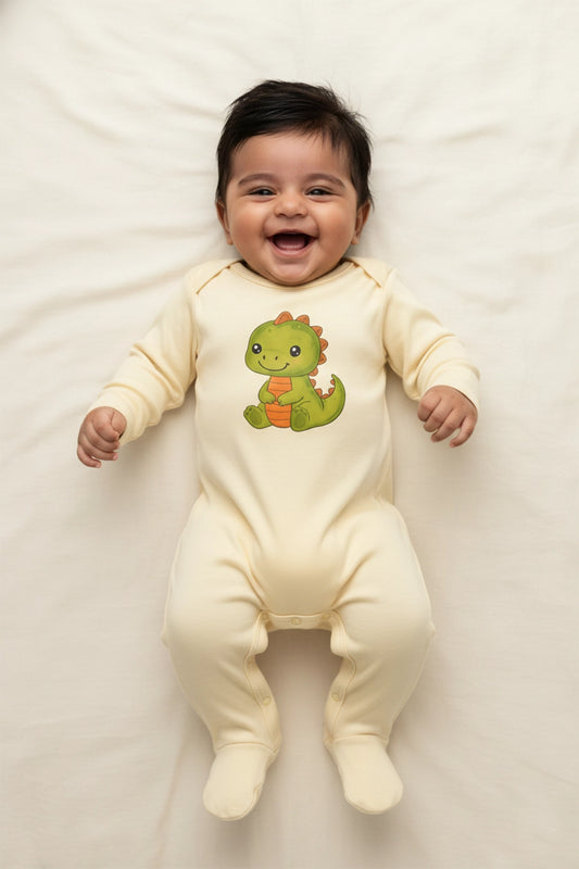 Baby Dino Footed Romper