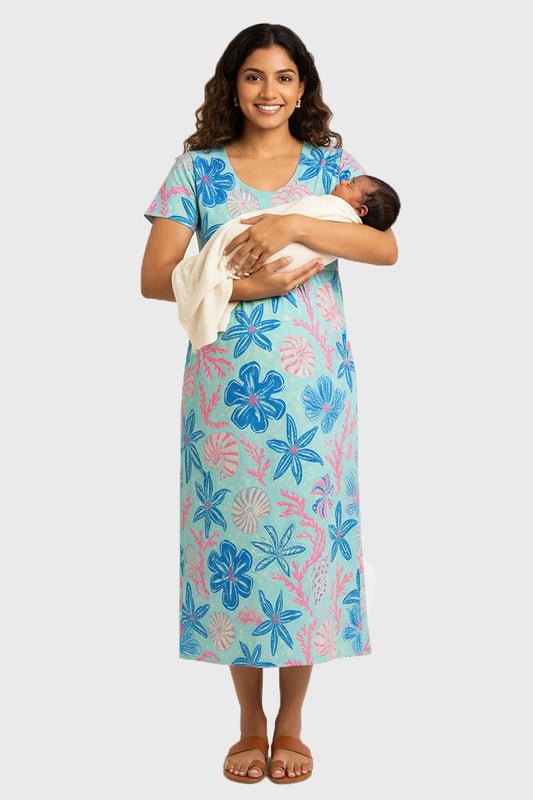 Coastal Breeze Zipless Feeding Gown