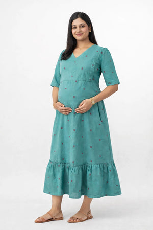 Teal Crush Feeding Dress