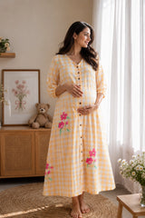 Apricot Aura Maternity Dress
