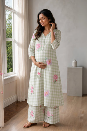Pistachio Bloom Maternity Co-ord Set