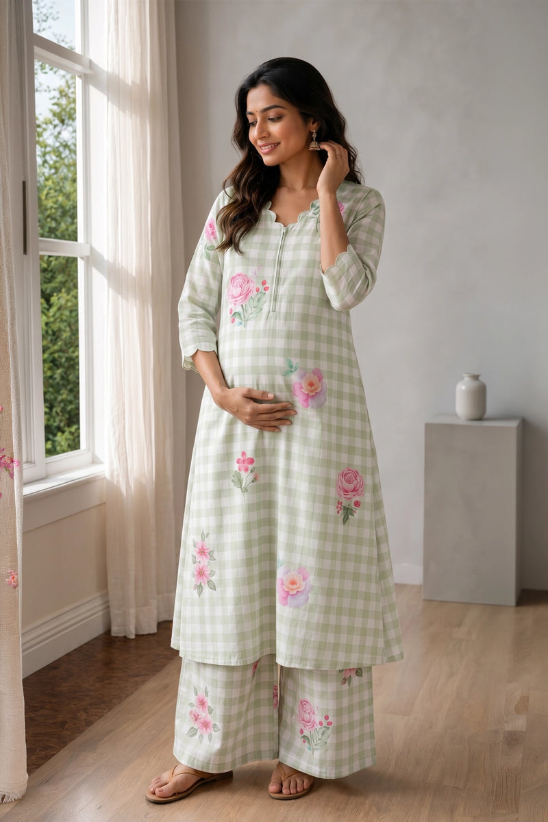 Pistachio Bloom Maternity Co-ord Set