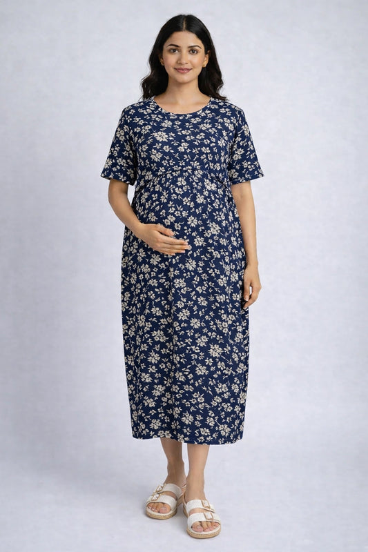 Moonlit Florals zipless Feeding Gown