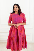 Peony Plaid Feeding Dress