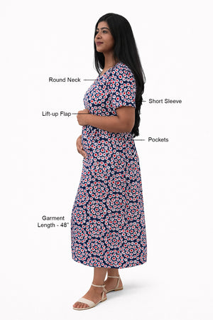 Retro Daisy Zipless Feeding Gown