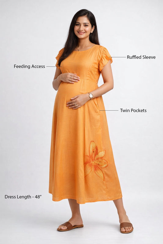 Apricot Muse Feeding Dress