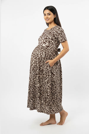 Safari Spot Zipless Feeding Gown
