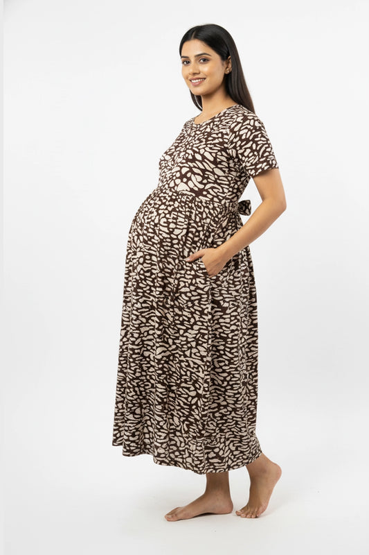 Safari Spot Zipless Feeding Gown