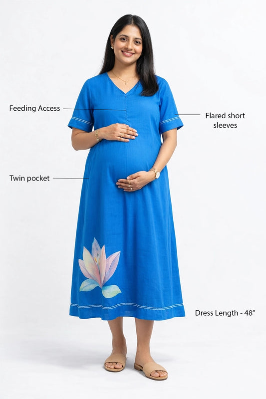 Luna Blue Floral Feeding dress