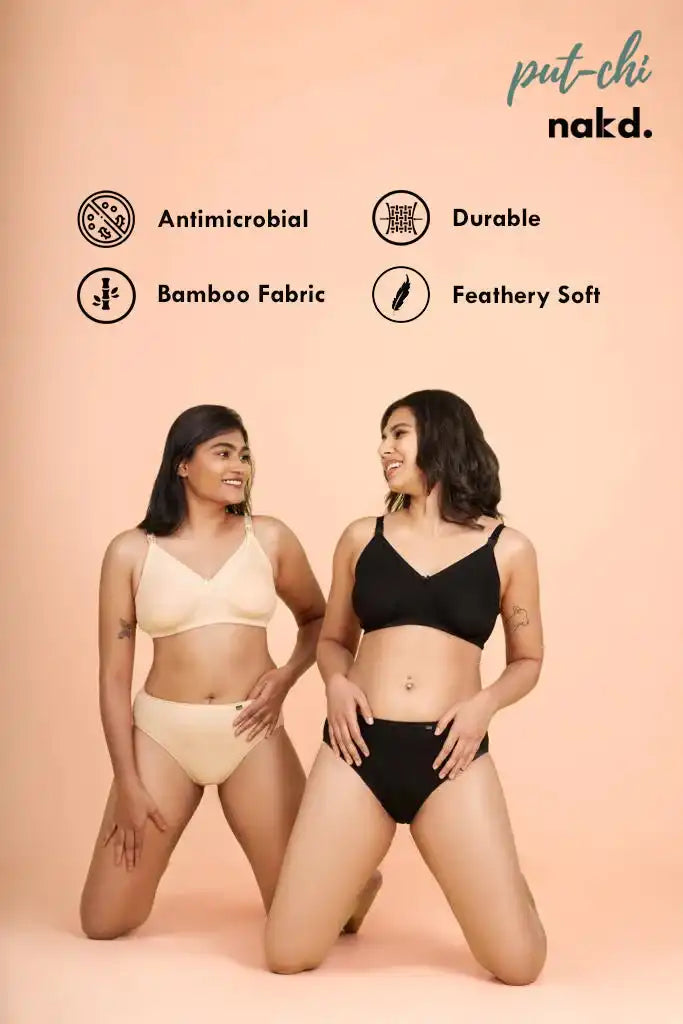 Putchi maternity bra nursing bra pregnancy bra motherhood bra feeding bra Black Nakd Non Padded Maternity Bamboo Bra 