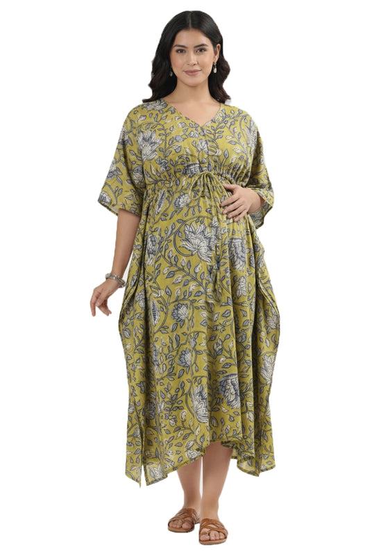 Olive Petals Feeding Kaftan