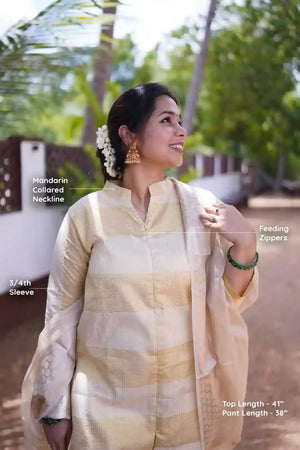 Kasavu Checked Feeding Suit Set