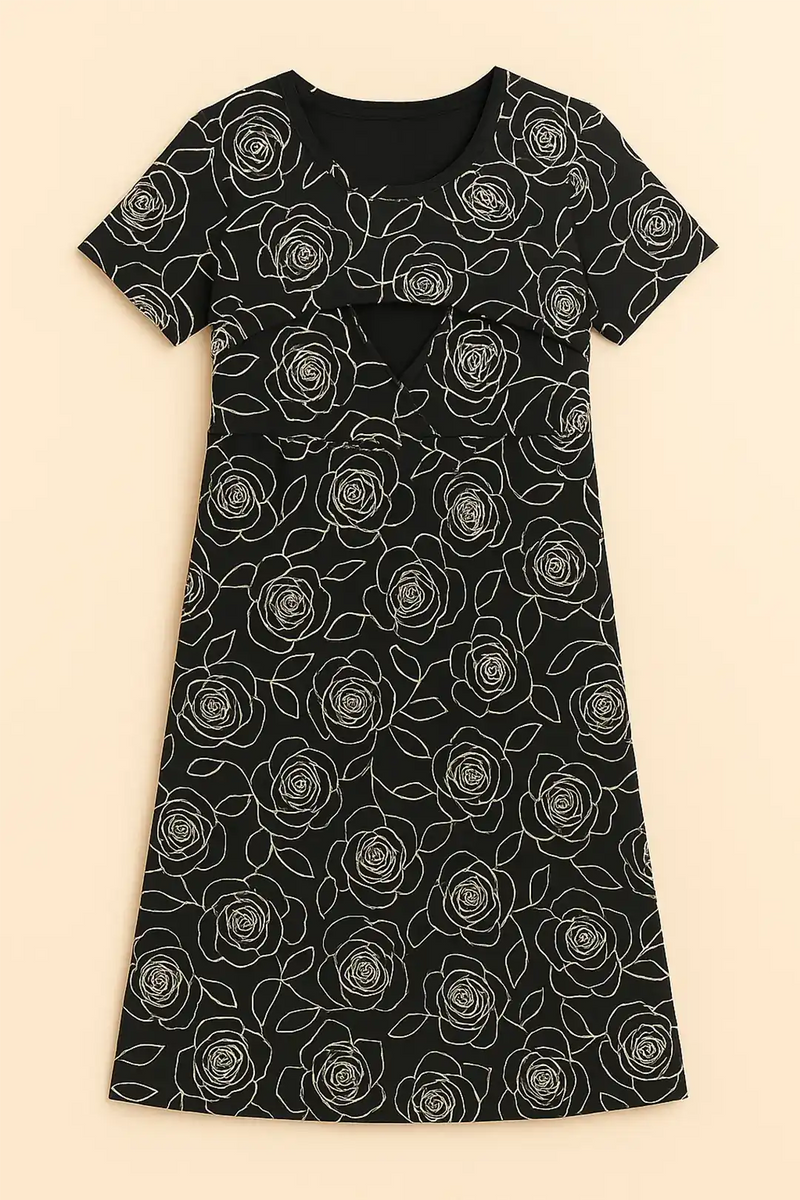 Shadow Rose Zipless Feeding Gown