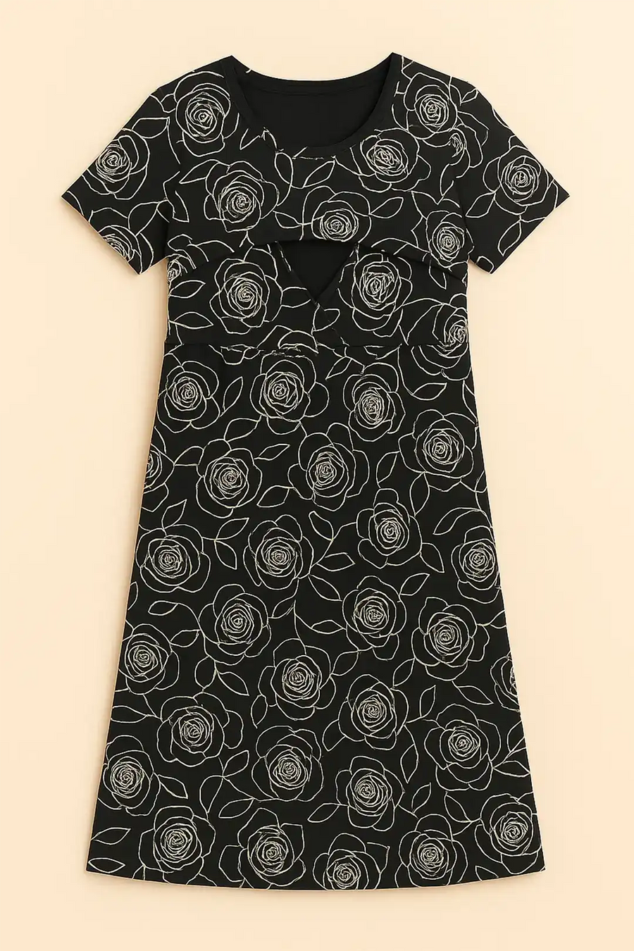 Shadow Rose Zipless Feeding Gown