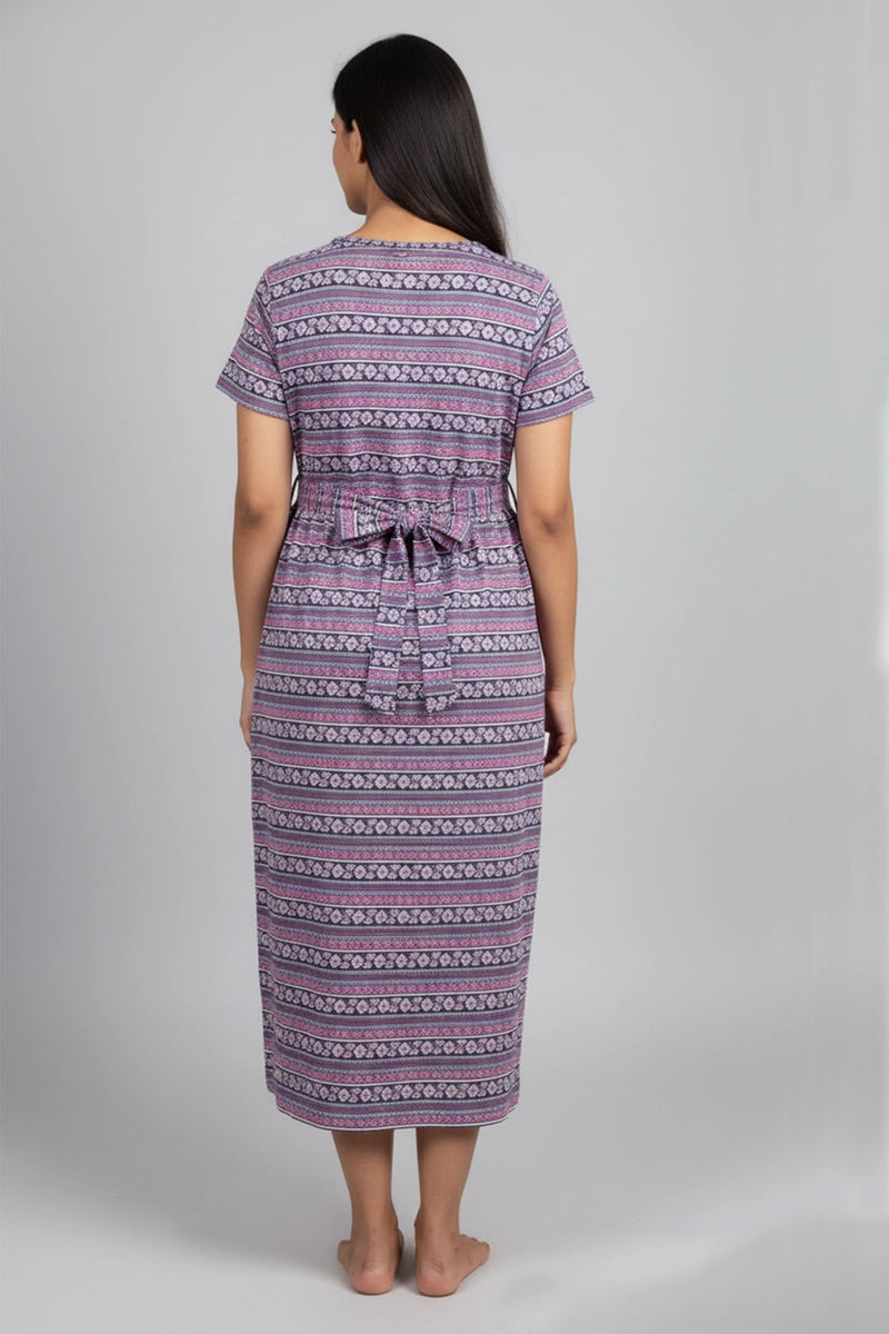 Geometric Bloom Zipless Feeding Gown