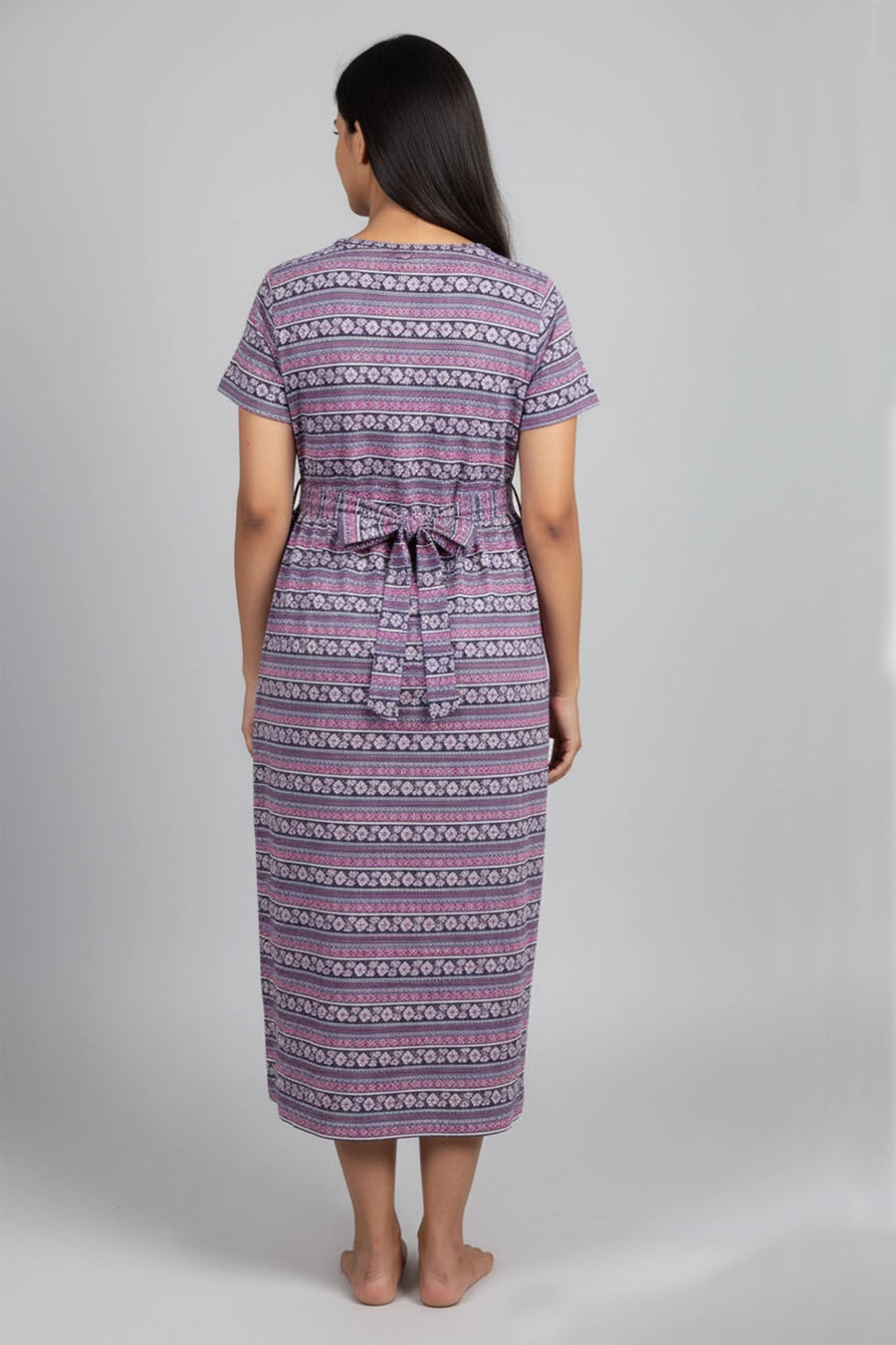 Geometric Bloom Zipless Feeding Gown