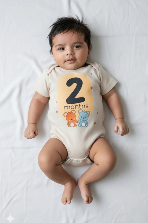 2 month  Milestone Onesies