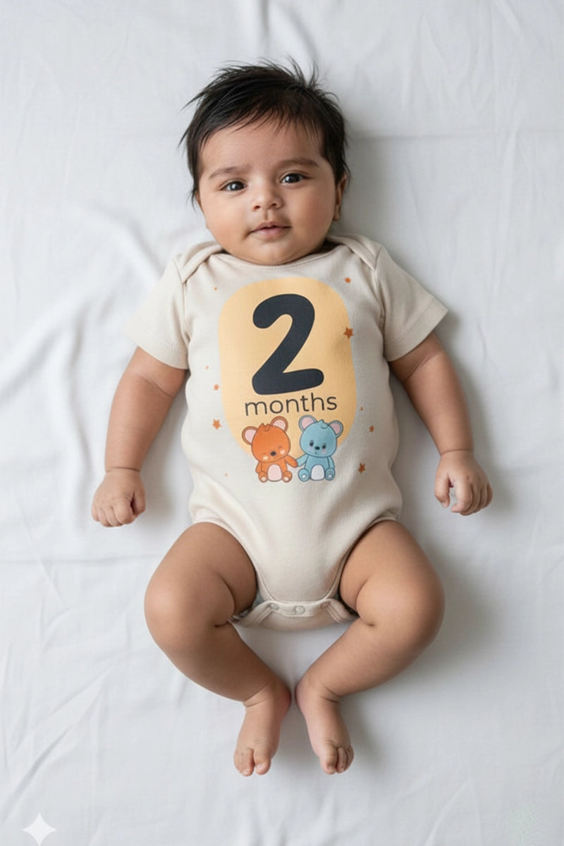2 month  Milestone Onesies